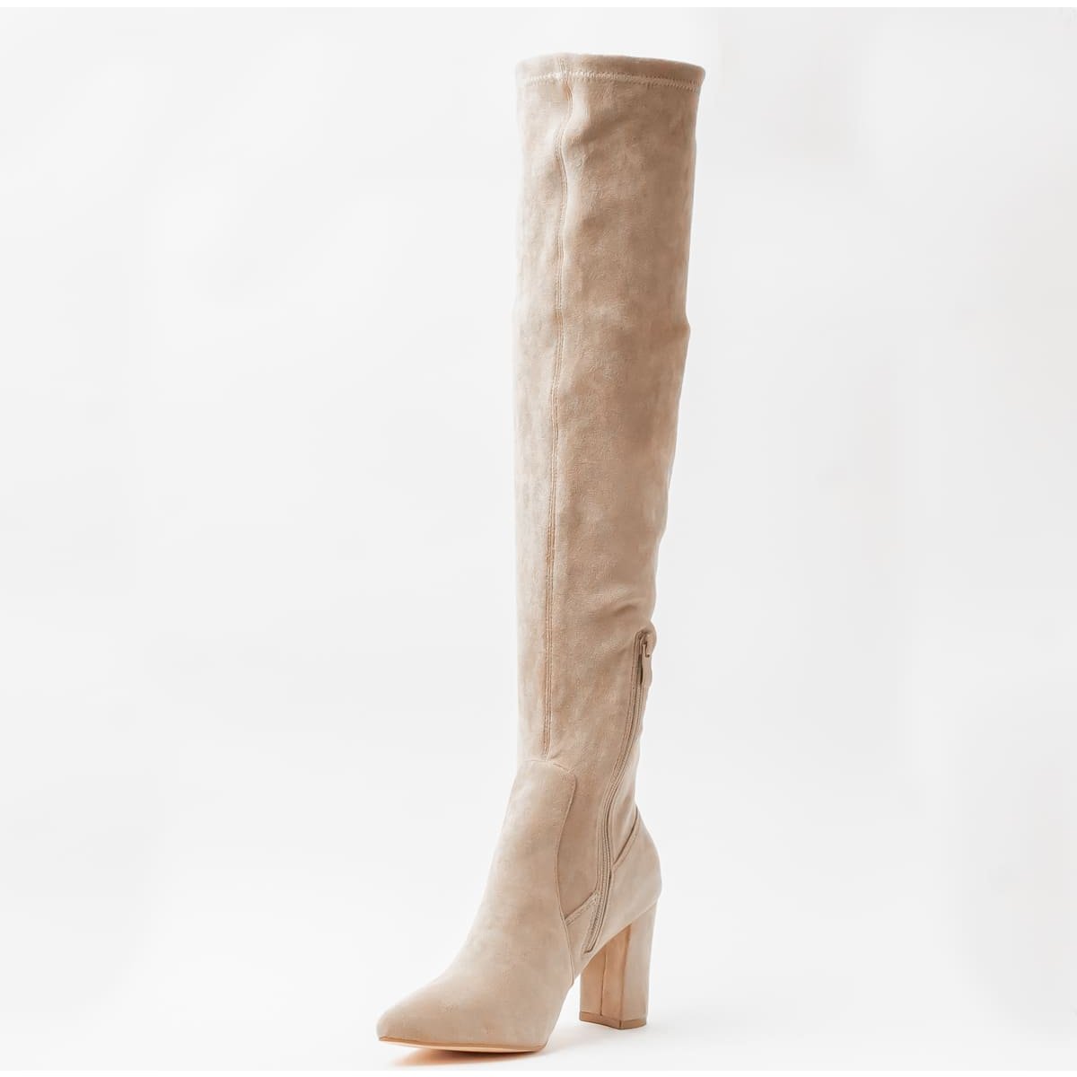 Bota Larga de Tacón para Mujer Color Taupe Emporio Vu