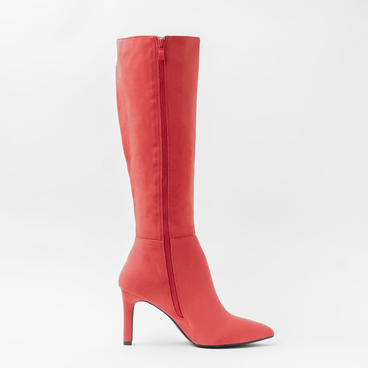 Bota Larga Formal de Tacón de Aguja Color Rojo Emporio Vu