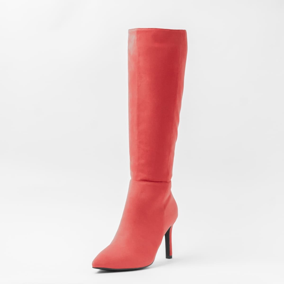 Bota Larga Formal de Tacón de Aguja Color Rojo Emporio Vu