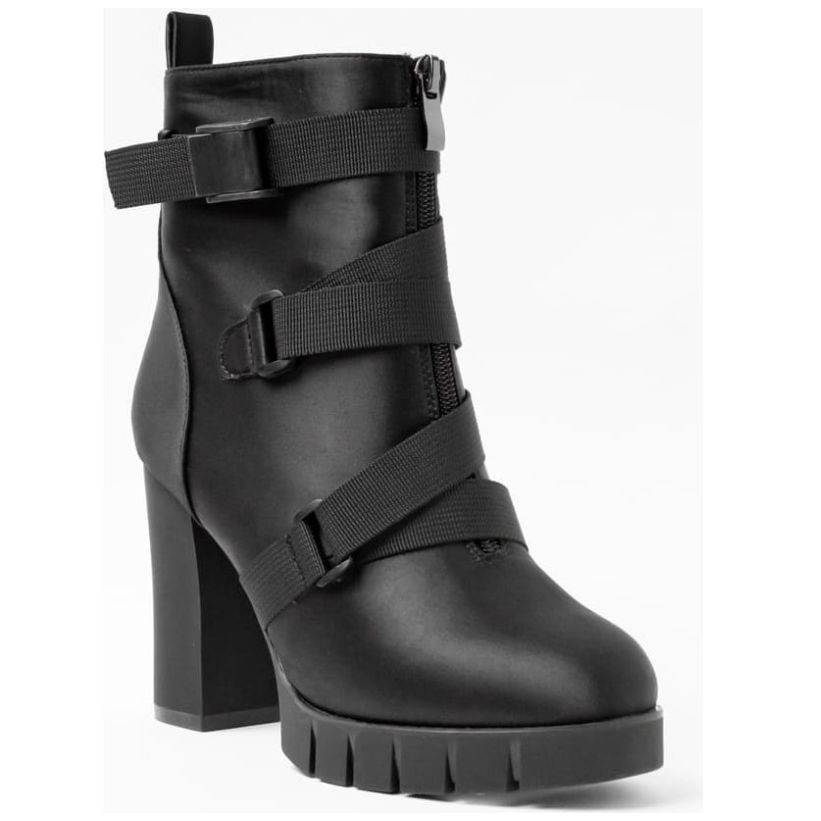 Botin tacon ancho discount negro