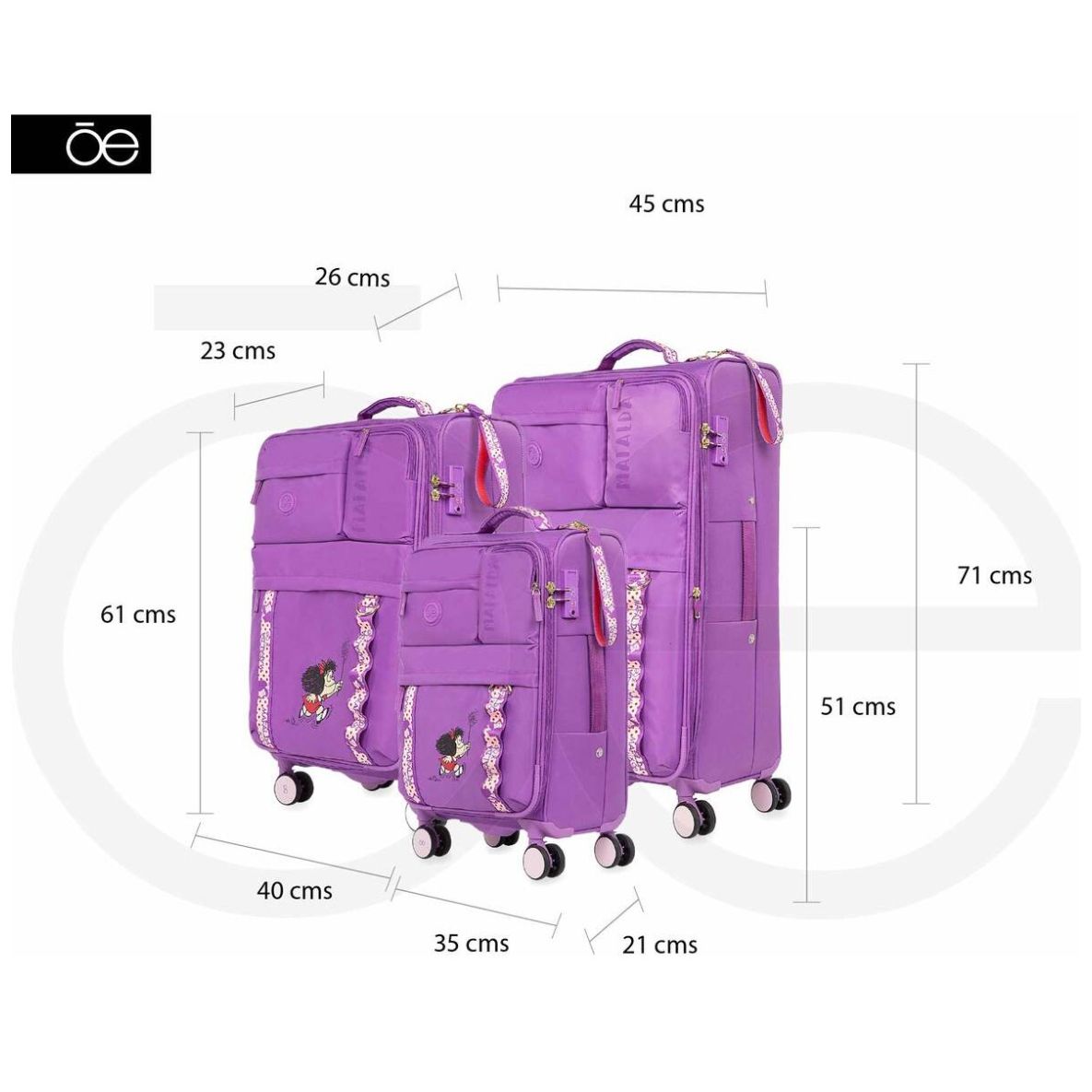 Maleta Mafalda 24" Morado Cloe