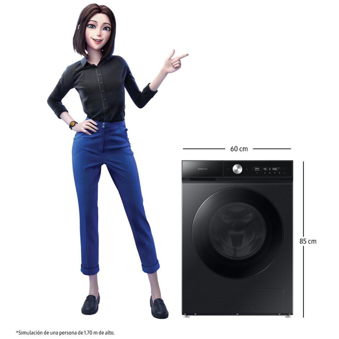 Lavasecadora Samsung Bespoke 14Kg/9 Kg Wd14Bb904Dgbax Negra