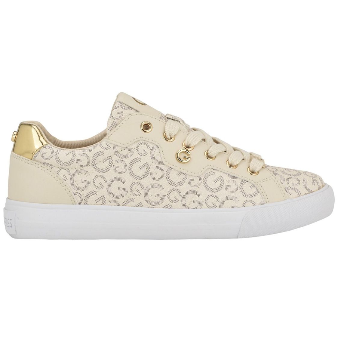 Tenis guess blanco online con dorado