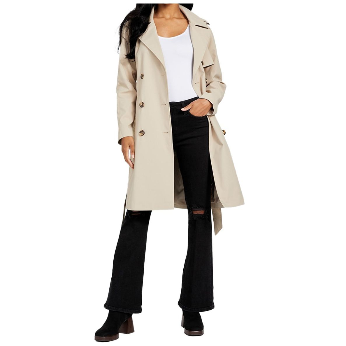 Abrigo Manga Larga Botonado Guess para Mujer