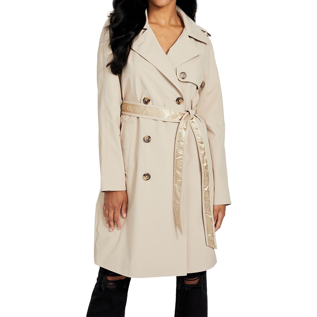 Abrigo Manga Larga Botonado Guess para Mujer