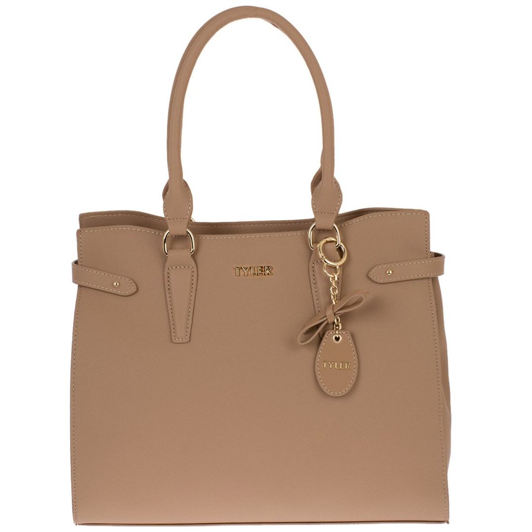  Bolso Satchel Color Taupe para Mujer Tyler