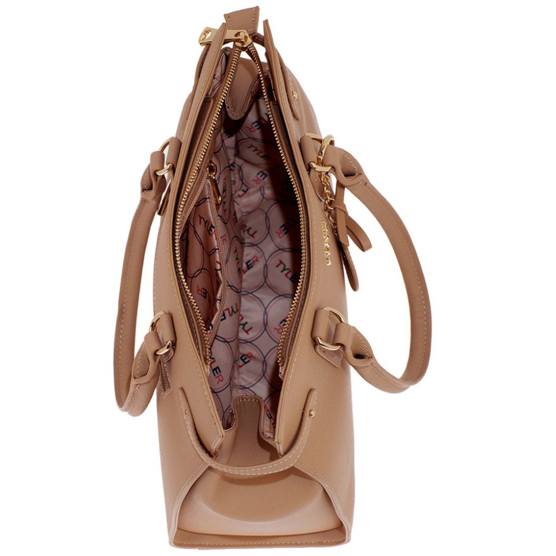  Bolso Satchel Color Taupe para Mujer Tyler