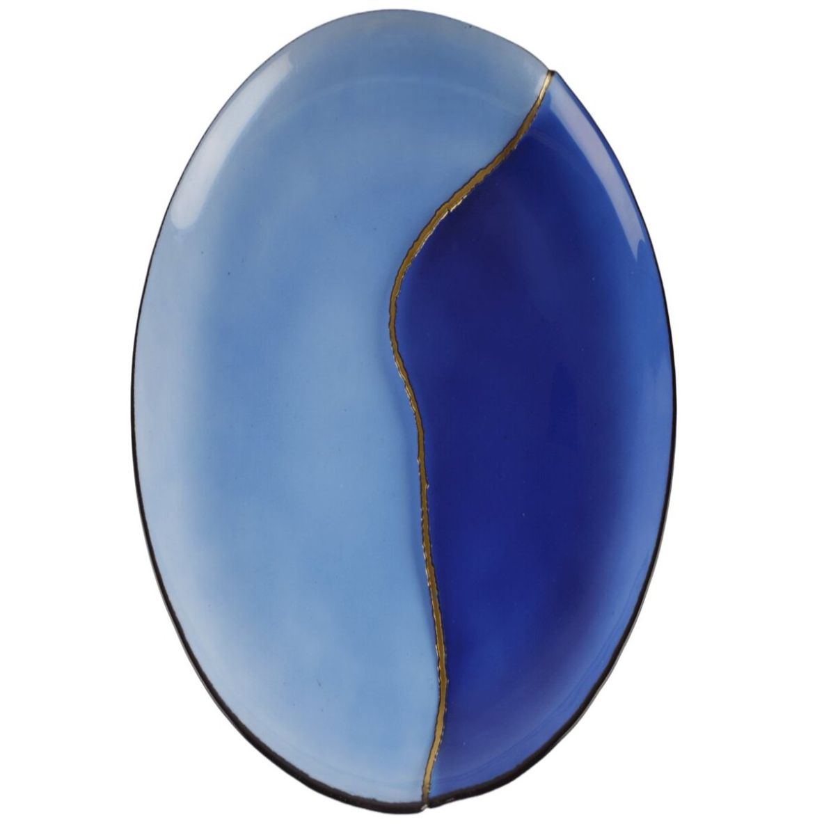 Plato Vidrio Venus Azul 32 Cm Home & Details