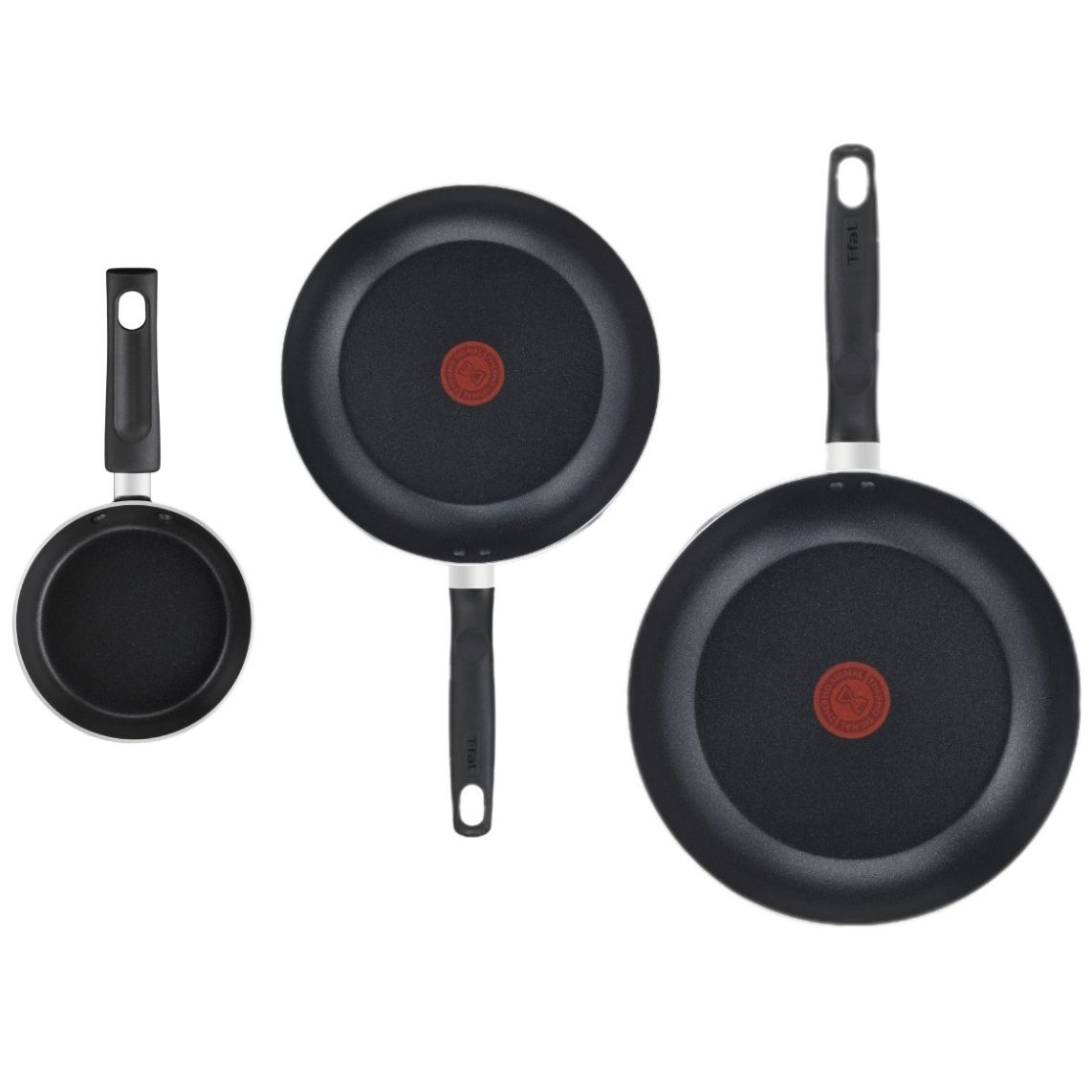 Juego Sartenes 12 , 20 ,24 Cm Easy Care Negro T-Fal