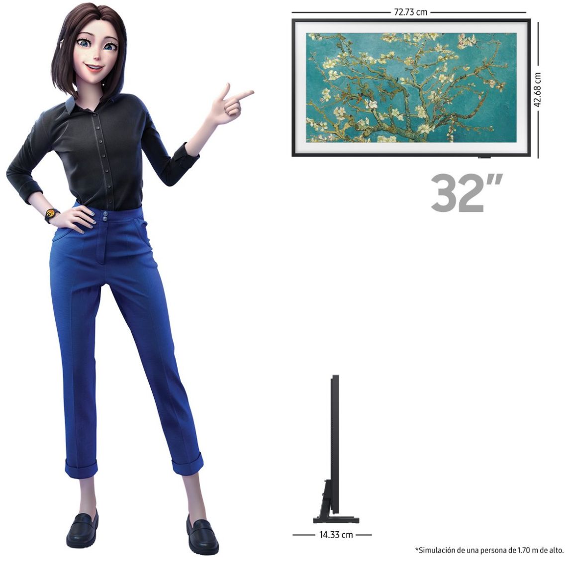 Pantalla Samsung 32" 4K Qn32Ls03Cbfxzx + Marco