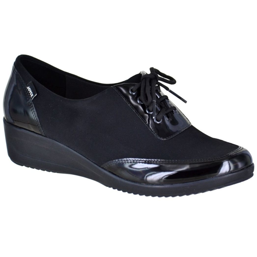 Zapato Cuña y Agujeta Negro Joyce