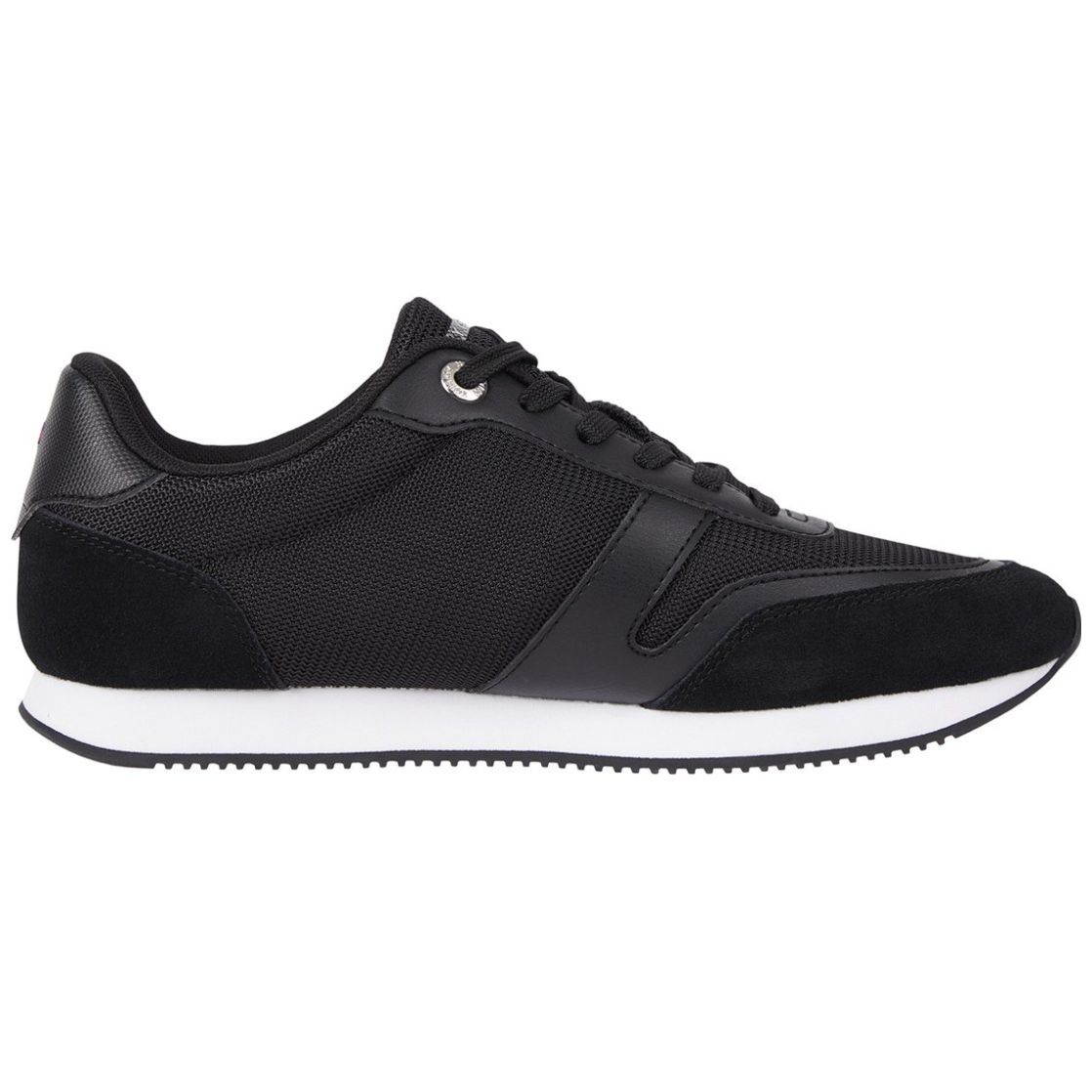 Tenis Casual con Franjas Laterales en Negro Tommy Hilfiger para Mujer