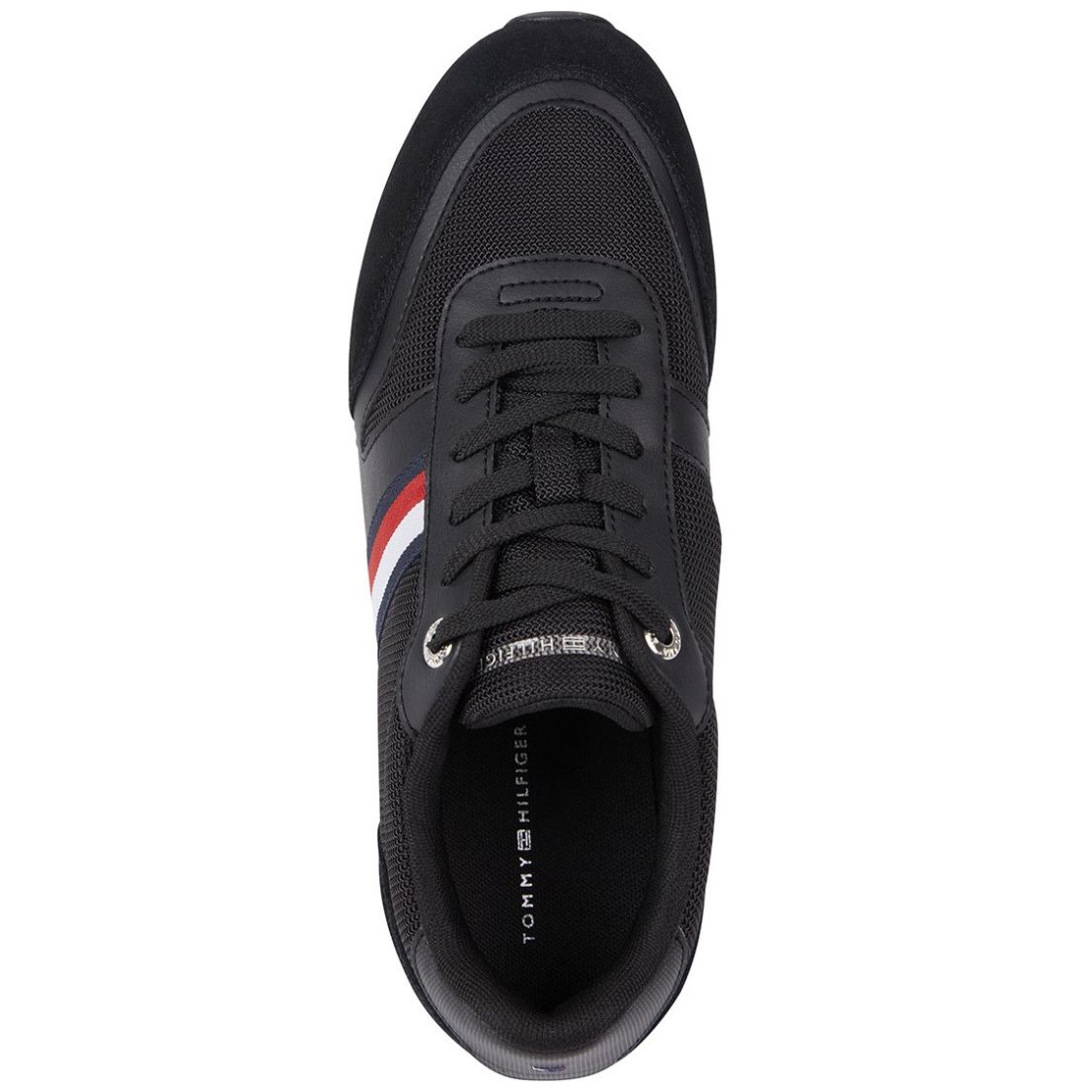 Tenis Casual con Franjas Laterales en Negro Tommy Hilfiger para Mujer