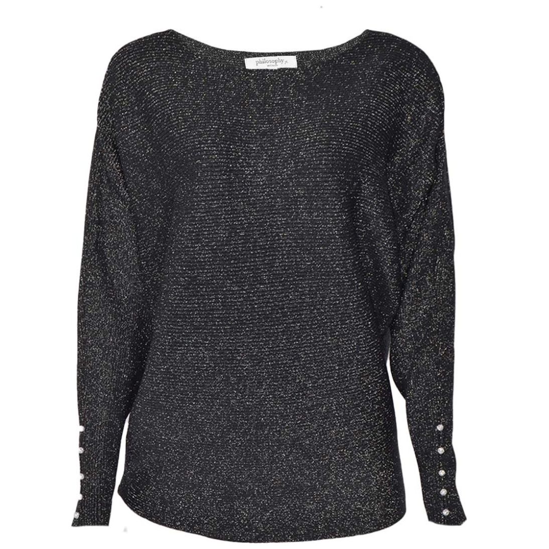 Suéter Manga Ranglan con Aplicaciones en Puños para Mujer Philosophy Woman