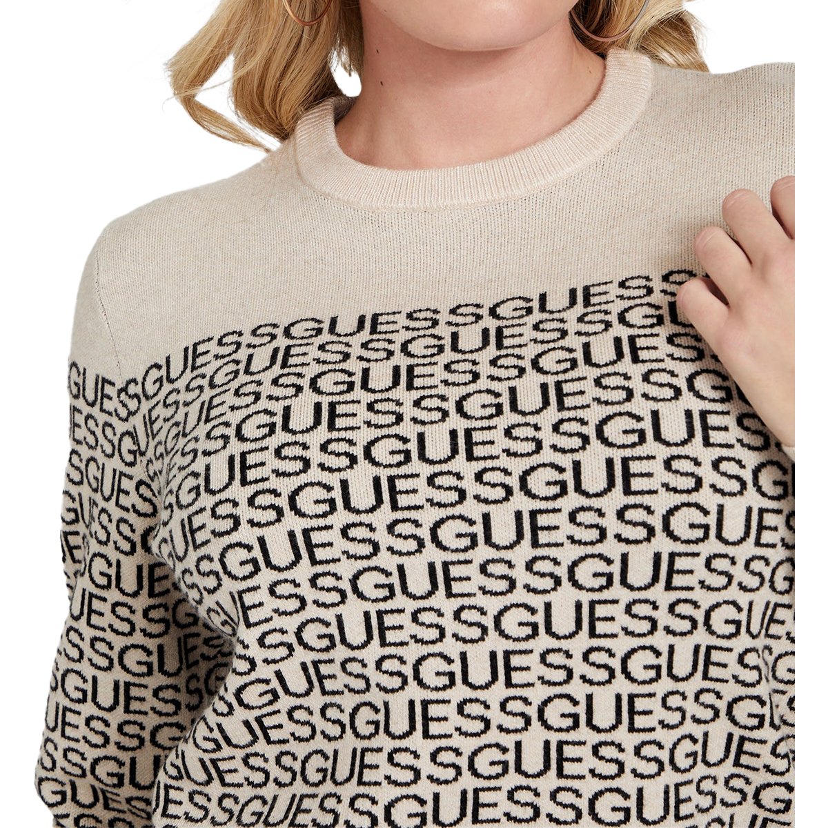 Suéter Manga Larga con  Cuello Redondo Guess