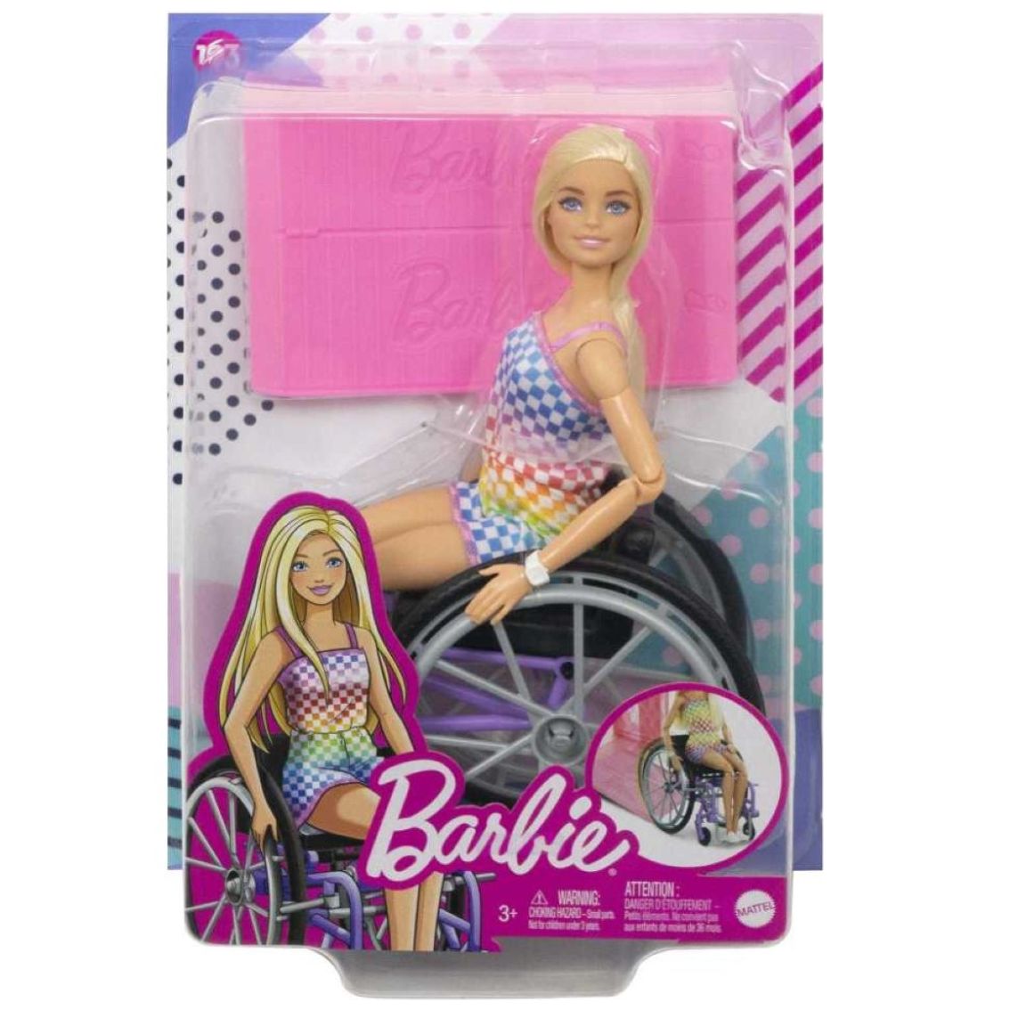 Barbie Fashionista Muñeca Silla de Ruedas Morada