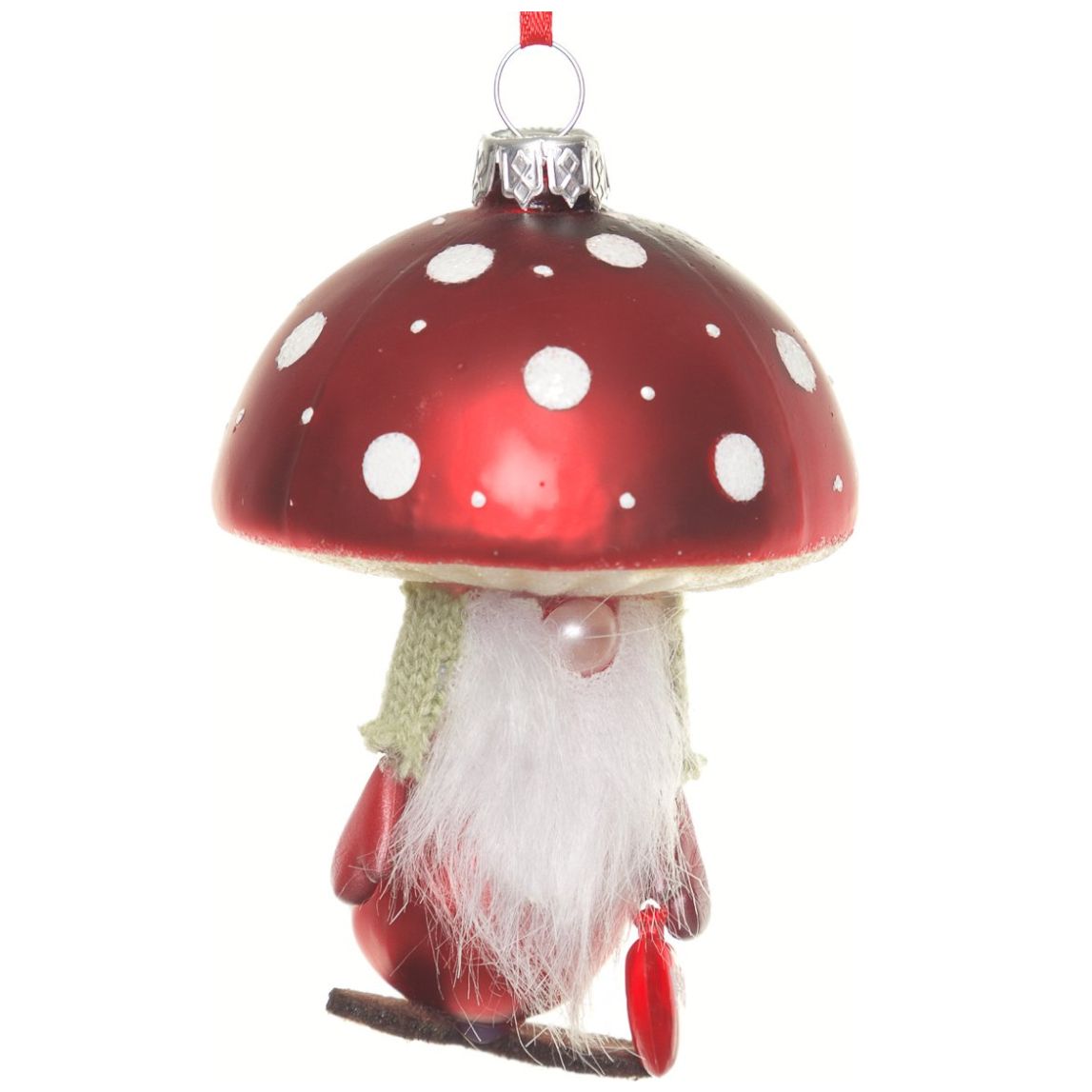 Colgante Gnomo Cabeza de  Hongo Cristal 10Cm