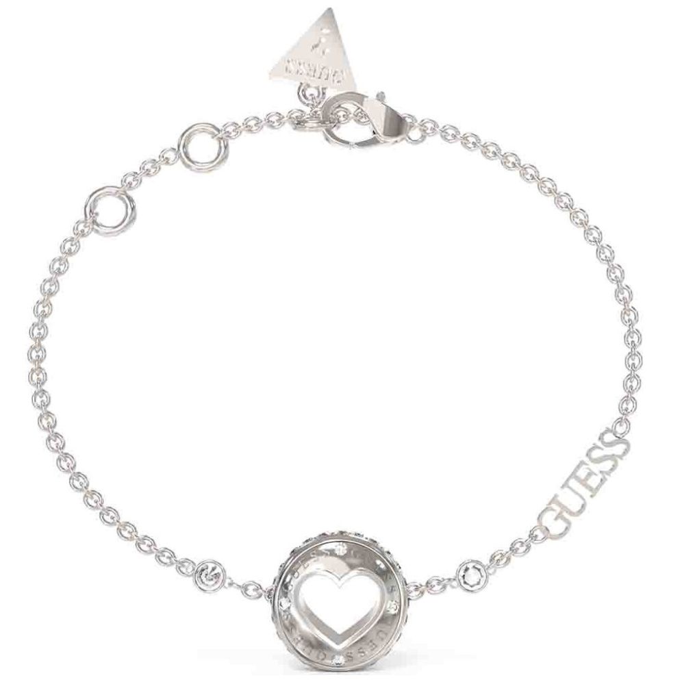 Brazalete Guess Rolling Hearts Plateado