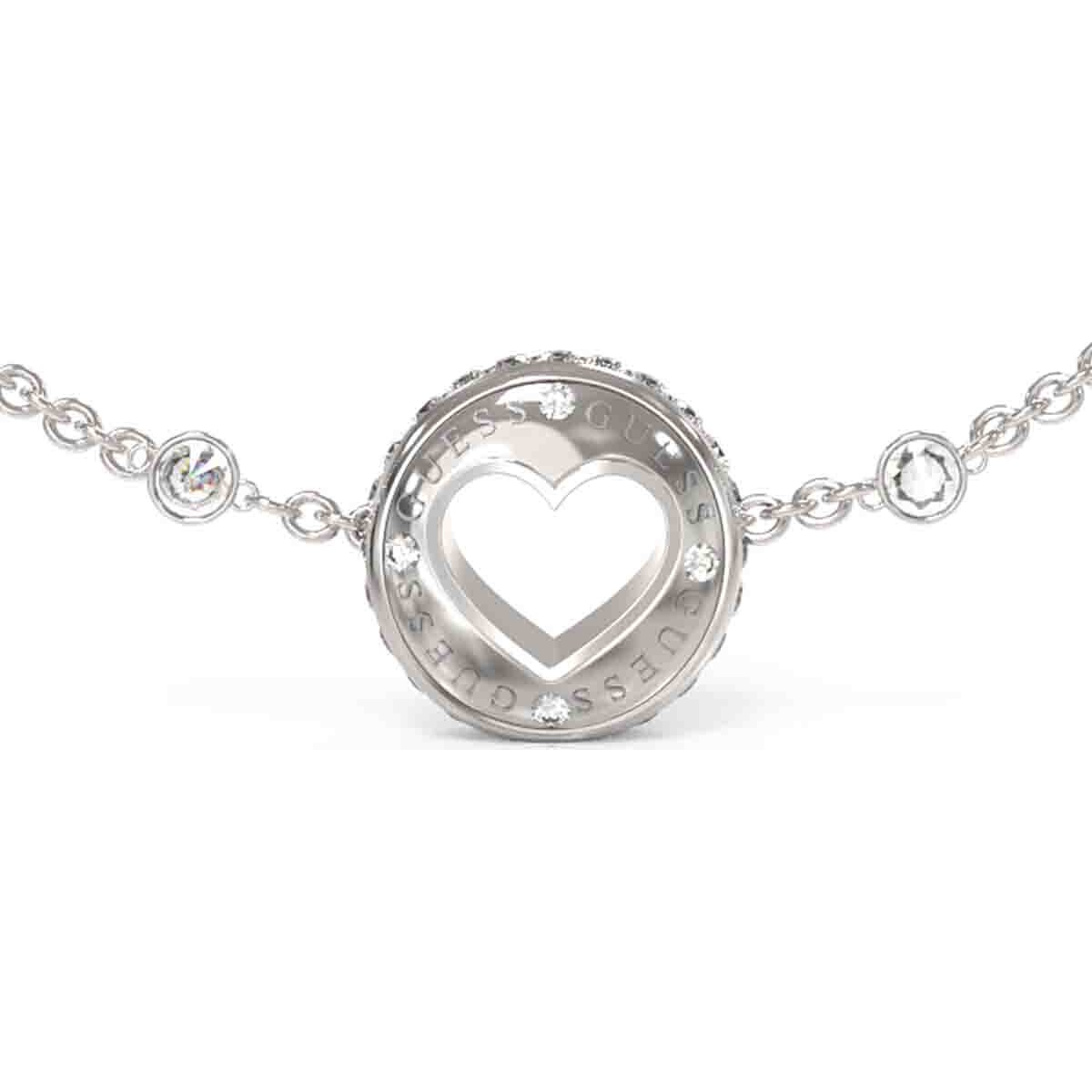 Brazalete Guess Rolling Hearts Plateado