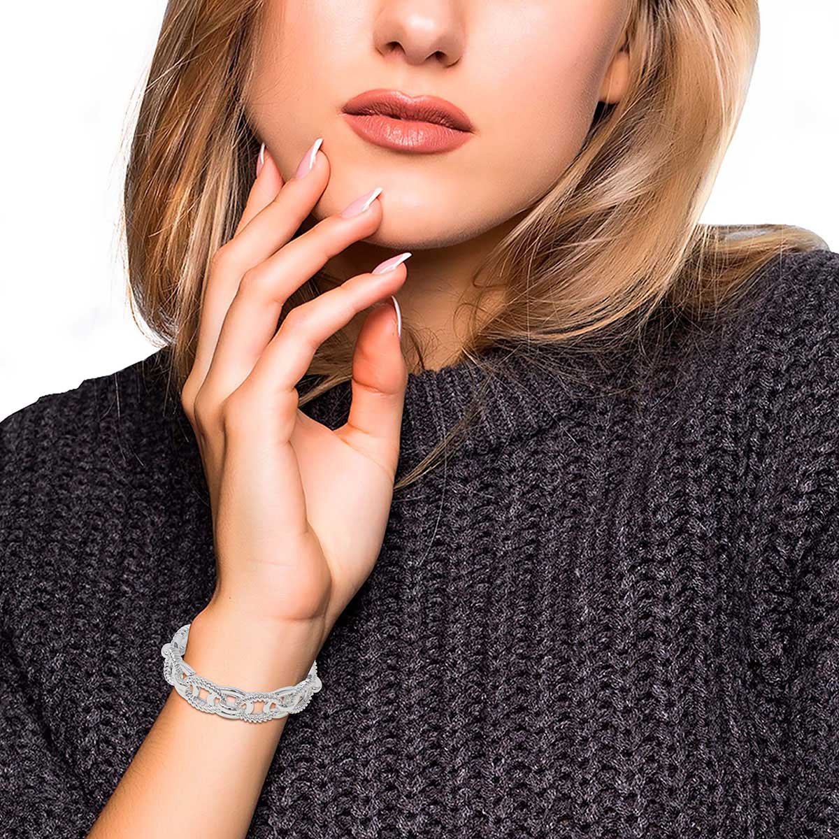 Brazalete  Napier Color Plata Acabado Pulido