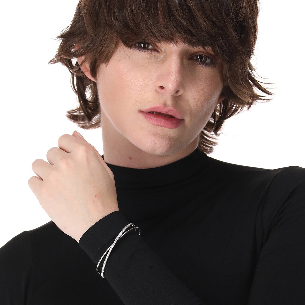 Pulsera  Youre Invited Color Plata Acabado Pave