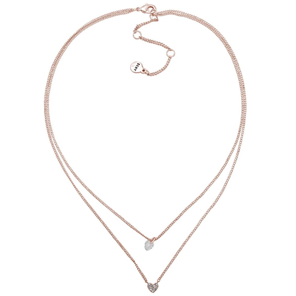 Collar  Dkny Color Oro Rosa Acabado Pave