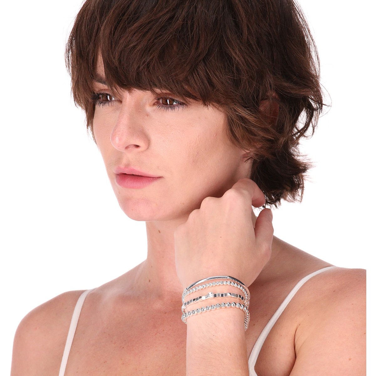 Pulsera  Nine West Color Plata Acabado Brillante