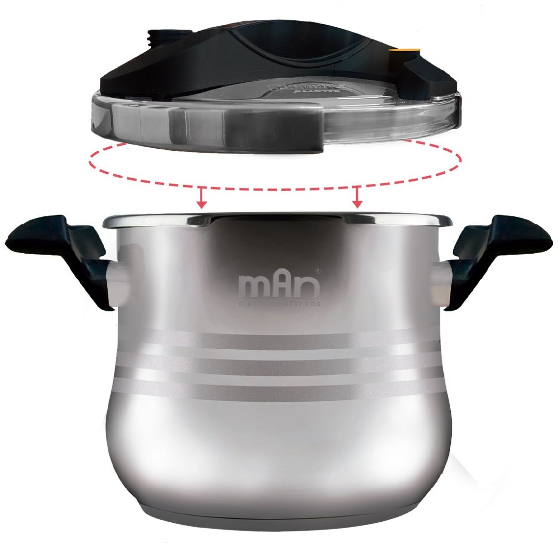 Olla de Presión 7 Lts Acero Inoxidable Man