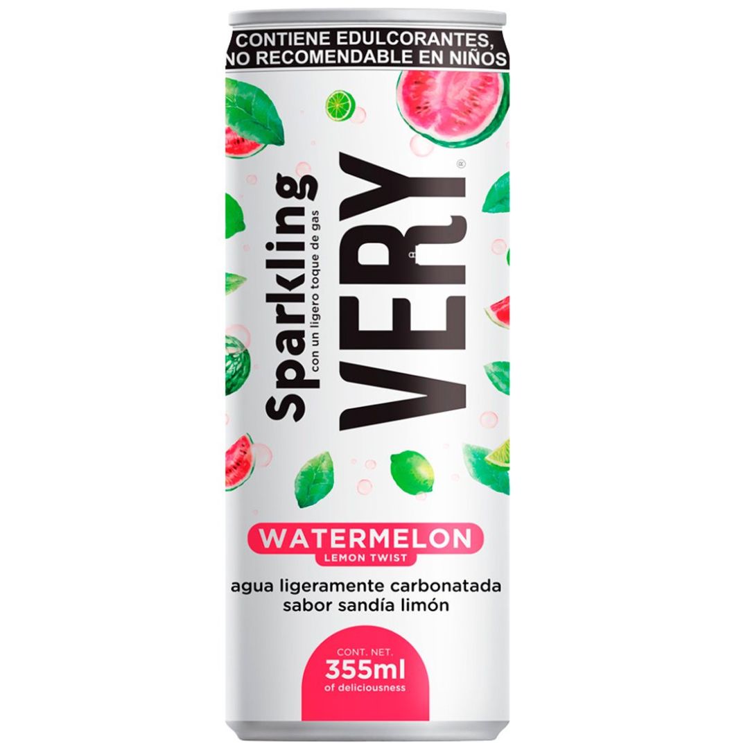 Agua Very Sparkling Sandia Limón 355Ml