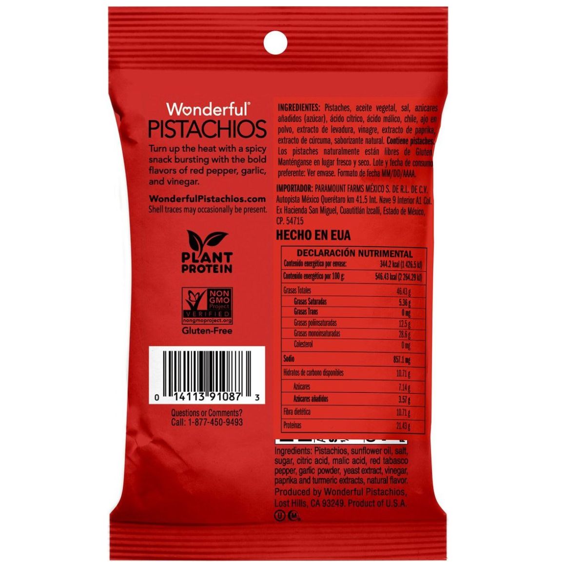 Pistaches Sin Cáscara Tostados Picantes