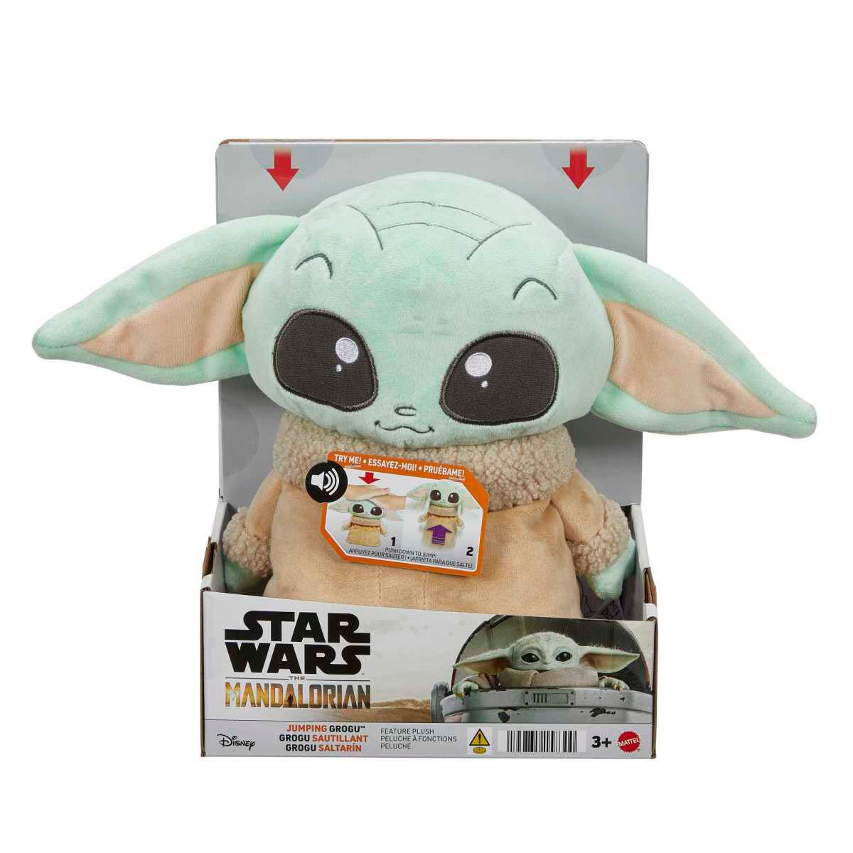 Star Wars- Peluche Grogu - Saltarín - Mattel - 3+ Años