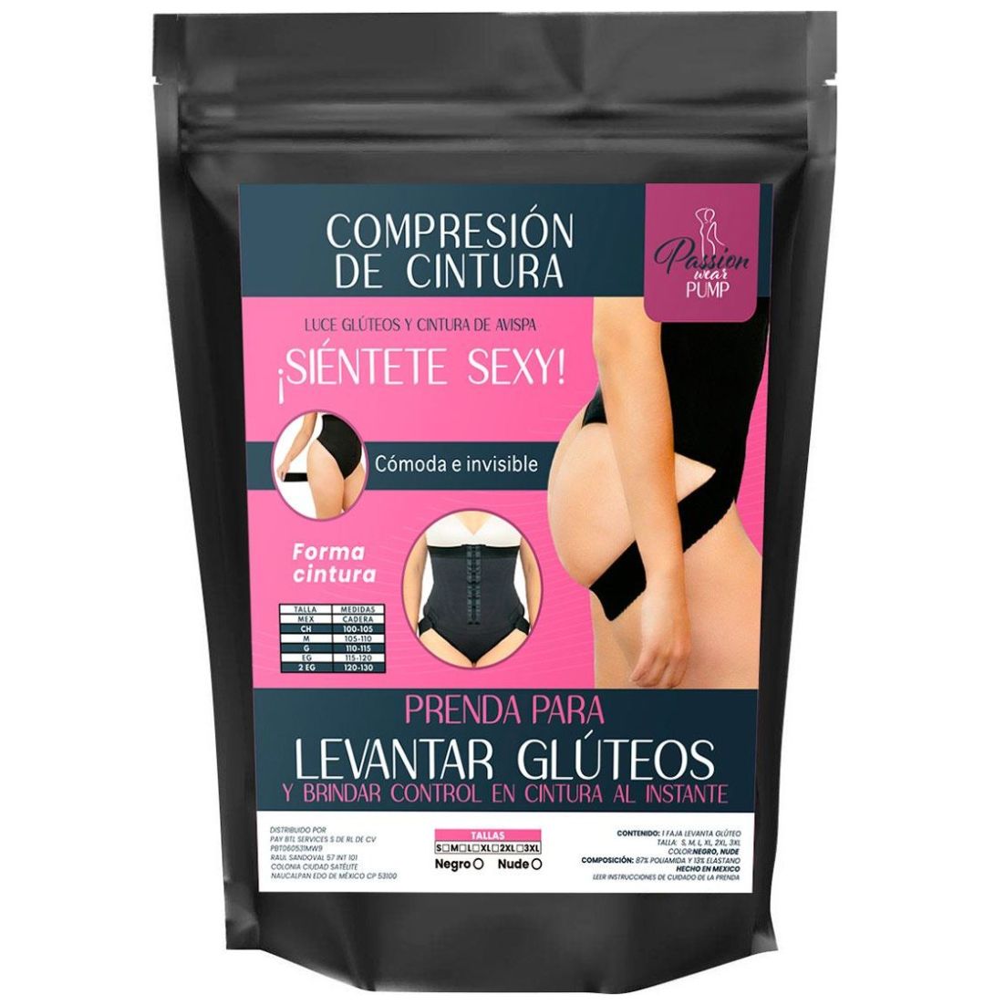 Faja Passion Wear Pump Negro 2Xl Tv Ofertas para Mujer