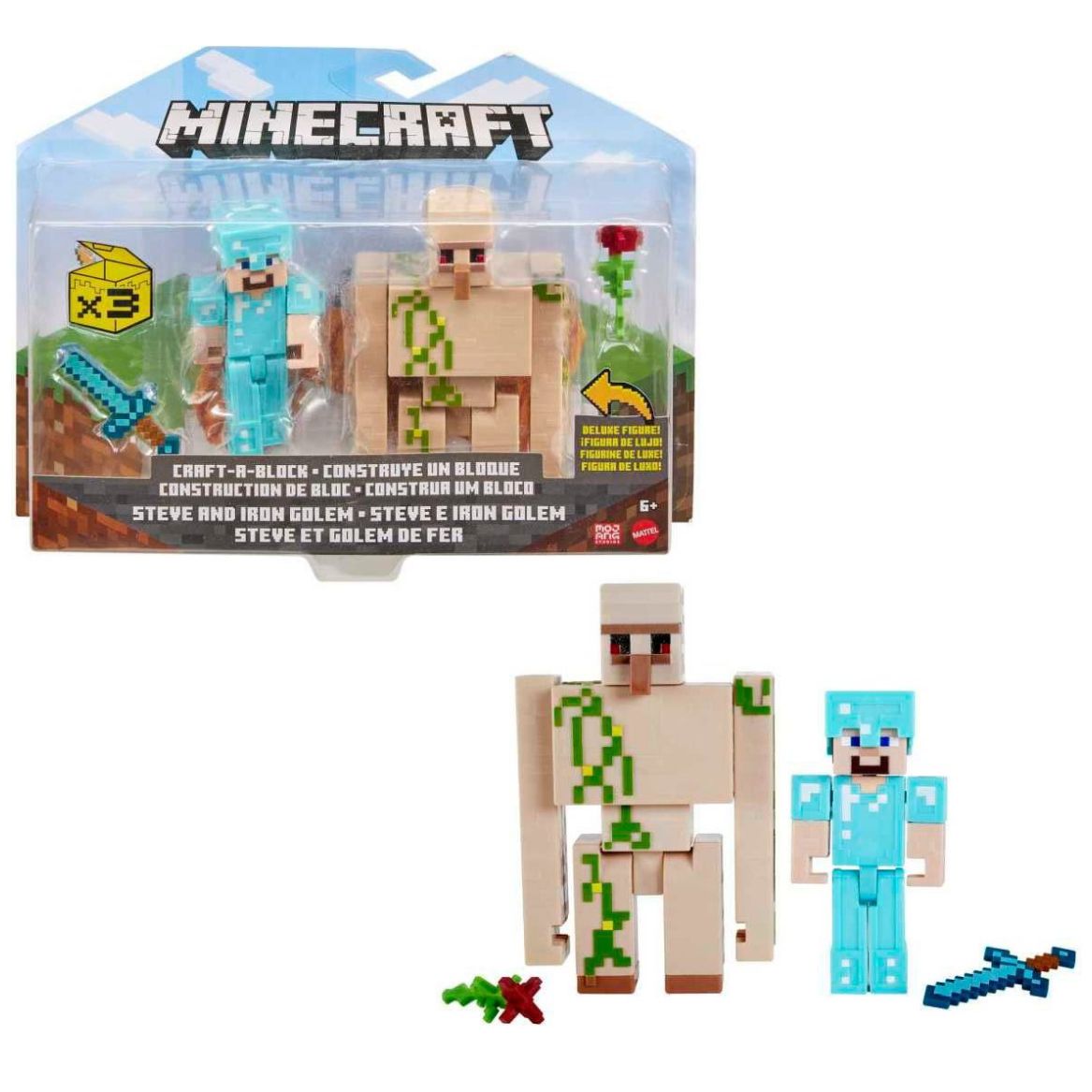 Pack 2 Figuras 3.25" Minecraft