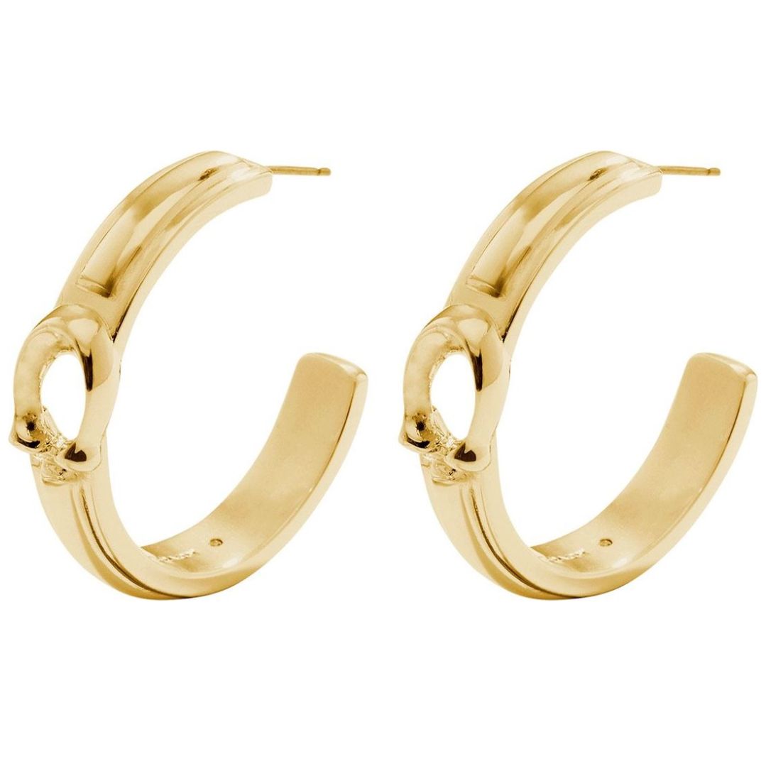 Arracadas Abiertas Detalle Logo C en Relieve Coach