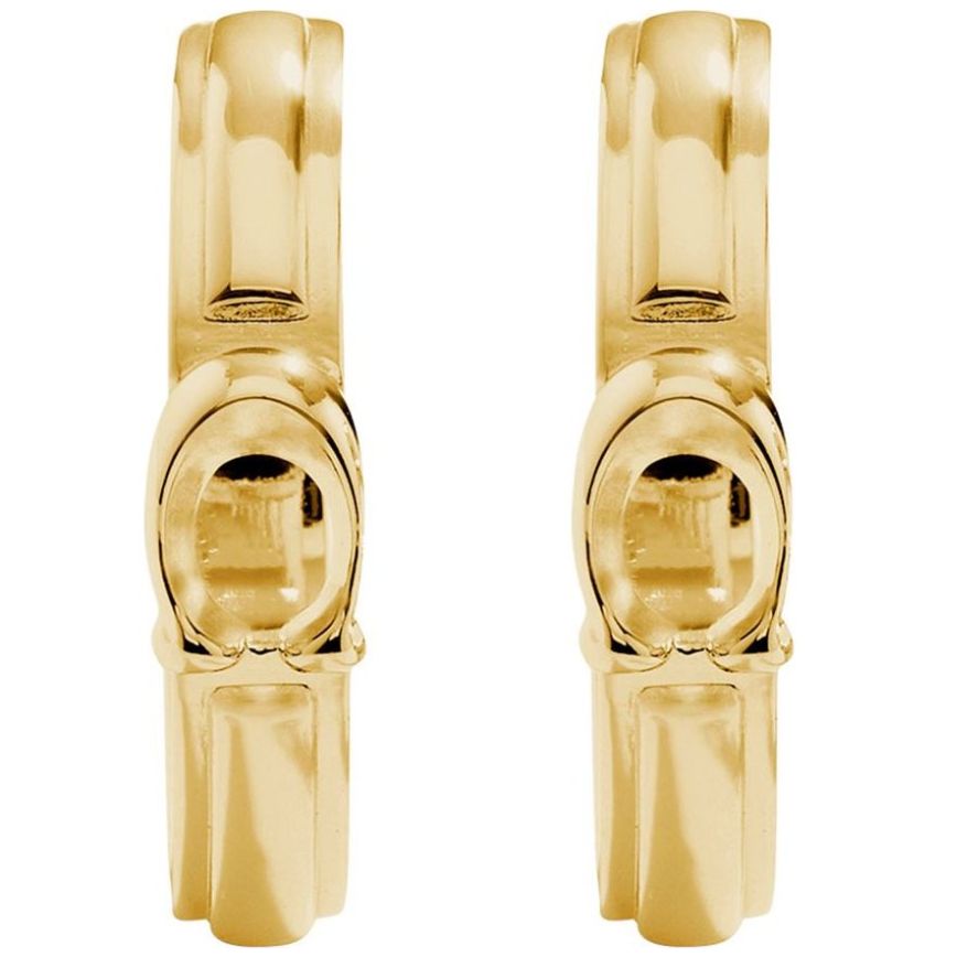 Arracadas Abiertas Detalle Logo C en Relieve Coach