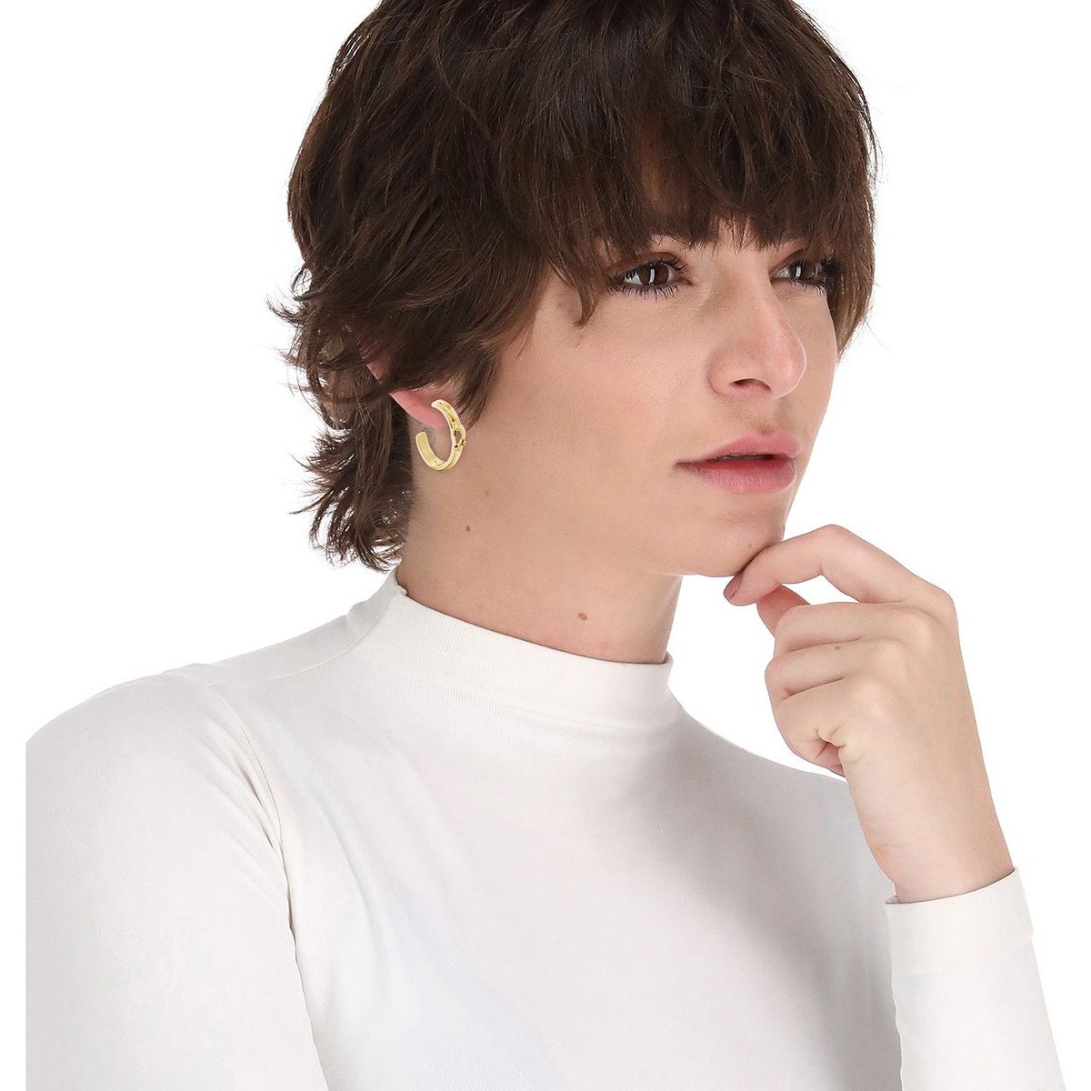 Arracadas Abiertas Detalle Logo C en Relieve Coach