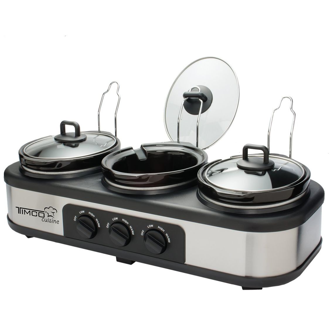 Bufetera Eléctrica de 3 Cacerolas de Cerámica 1.5Lt Timco
