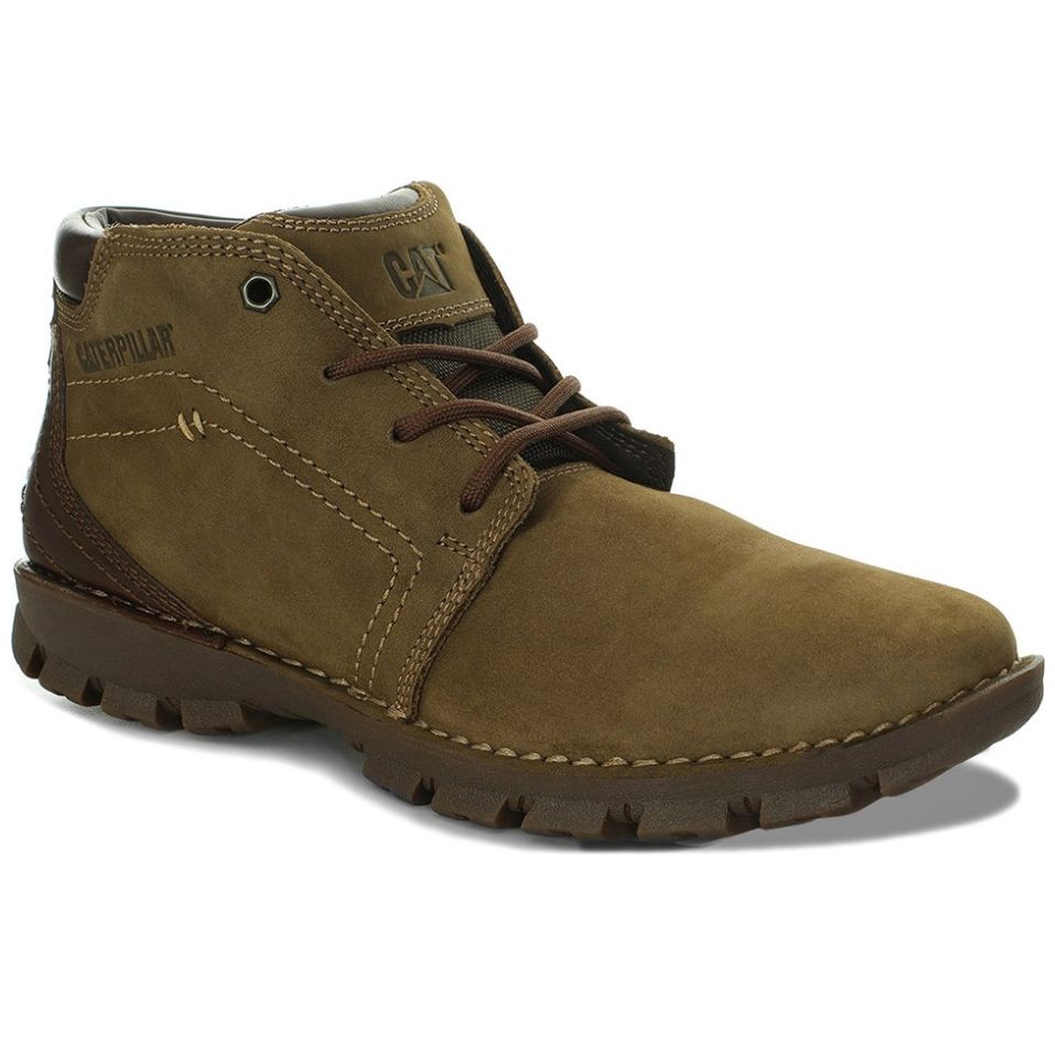 Botín de Piel Caterpillar Verde para Hombre