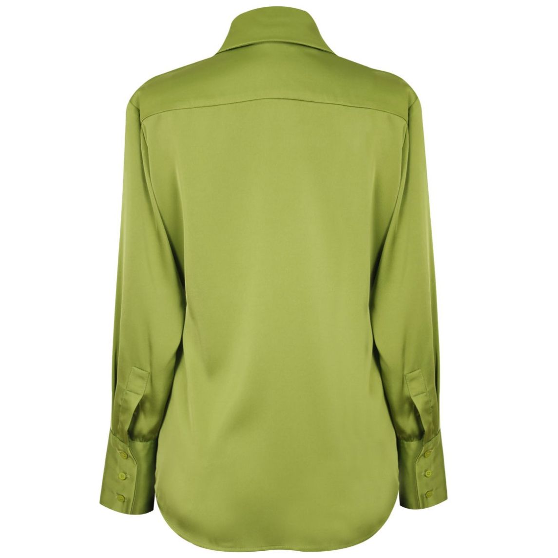 Blusa City Femme Cuello Camisero Diseño Lisa de Puño Ancho para Mujer