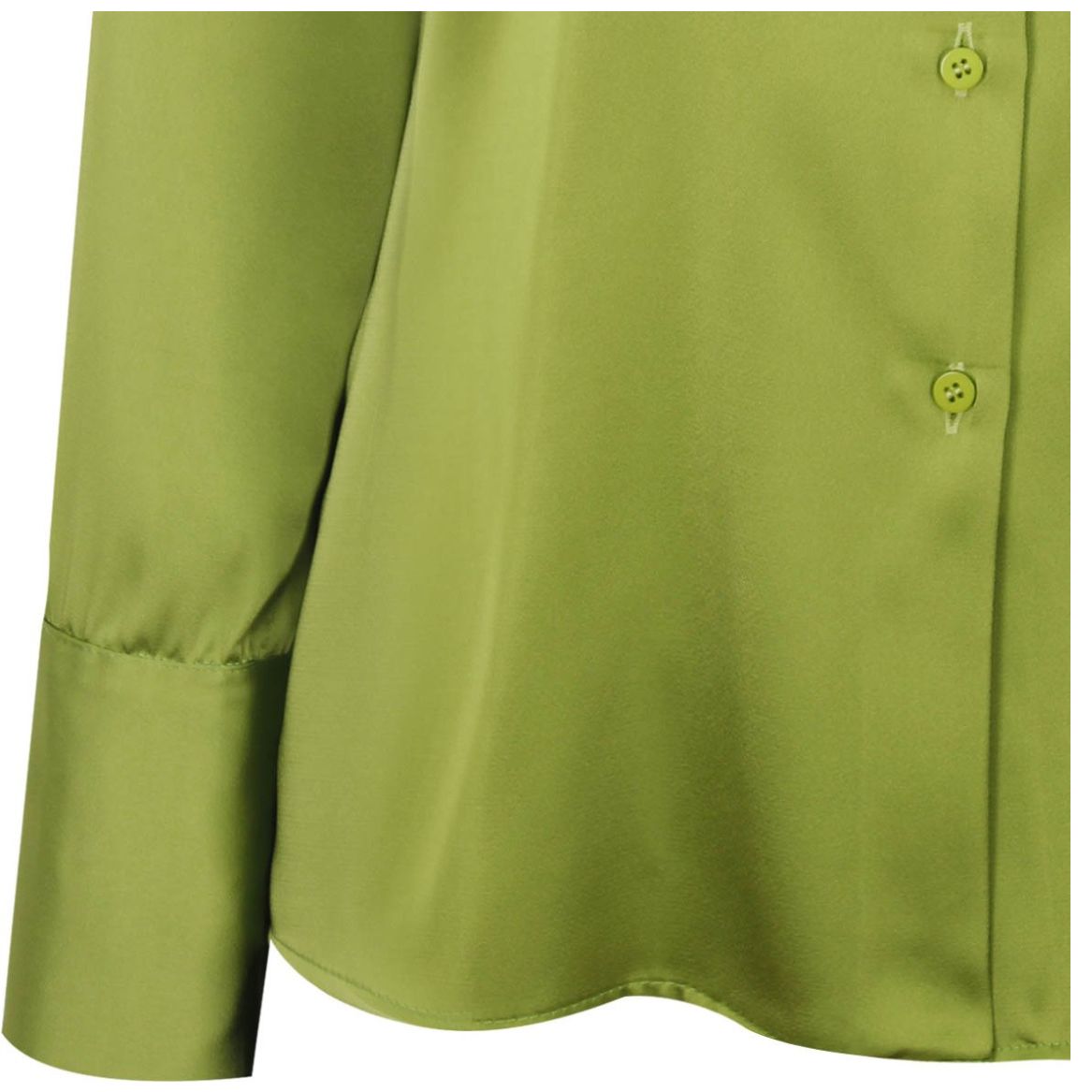Blusa City Femme Cuello Camisero Diseño Lisa de Puño Ancho para Mujer