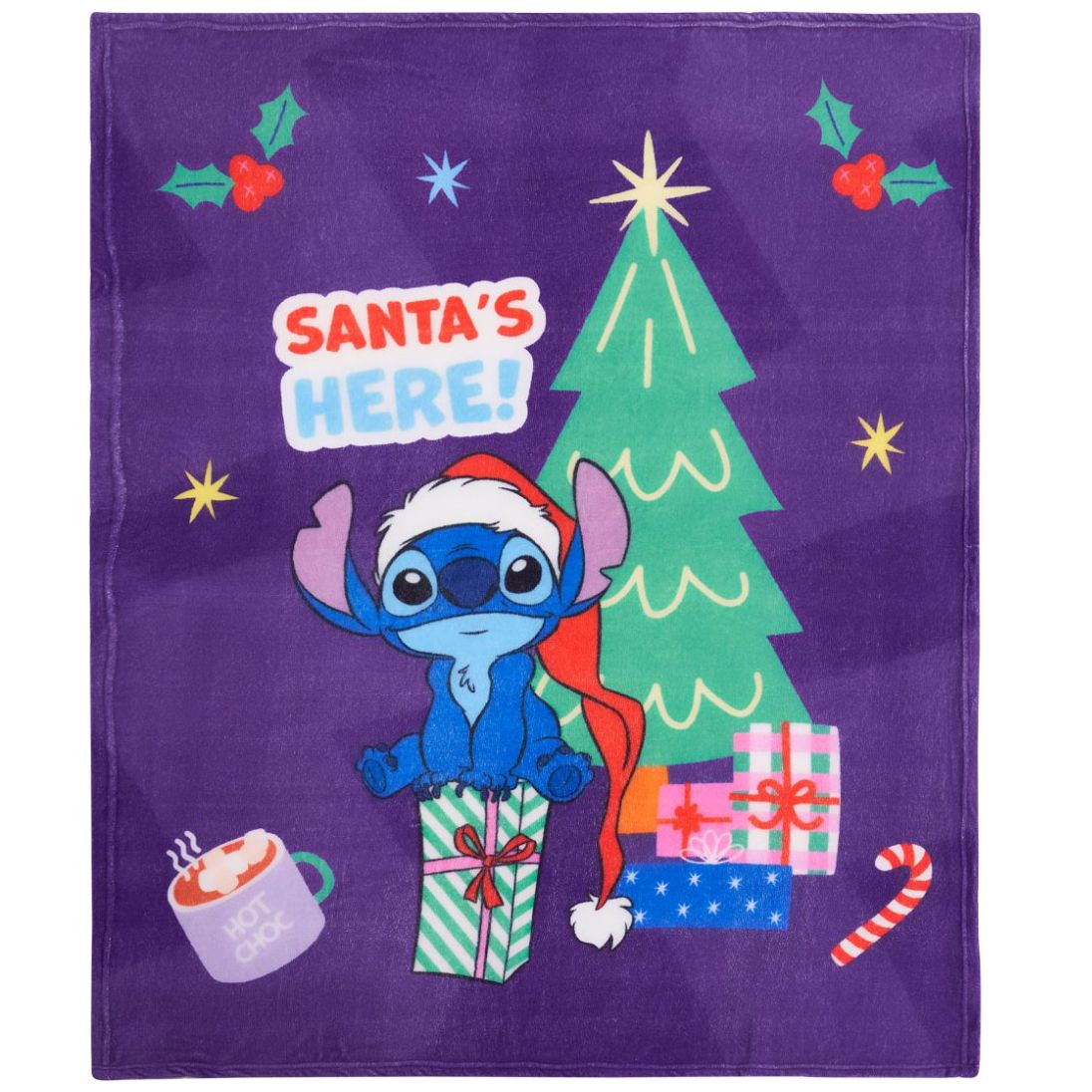 Frazada Stitch Santa 127X152 Disney