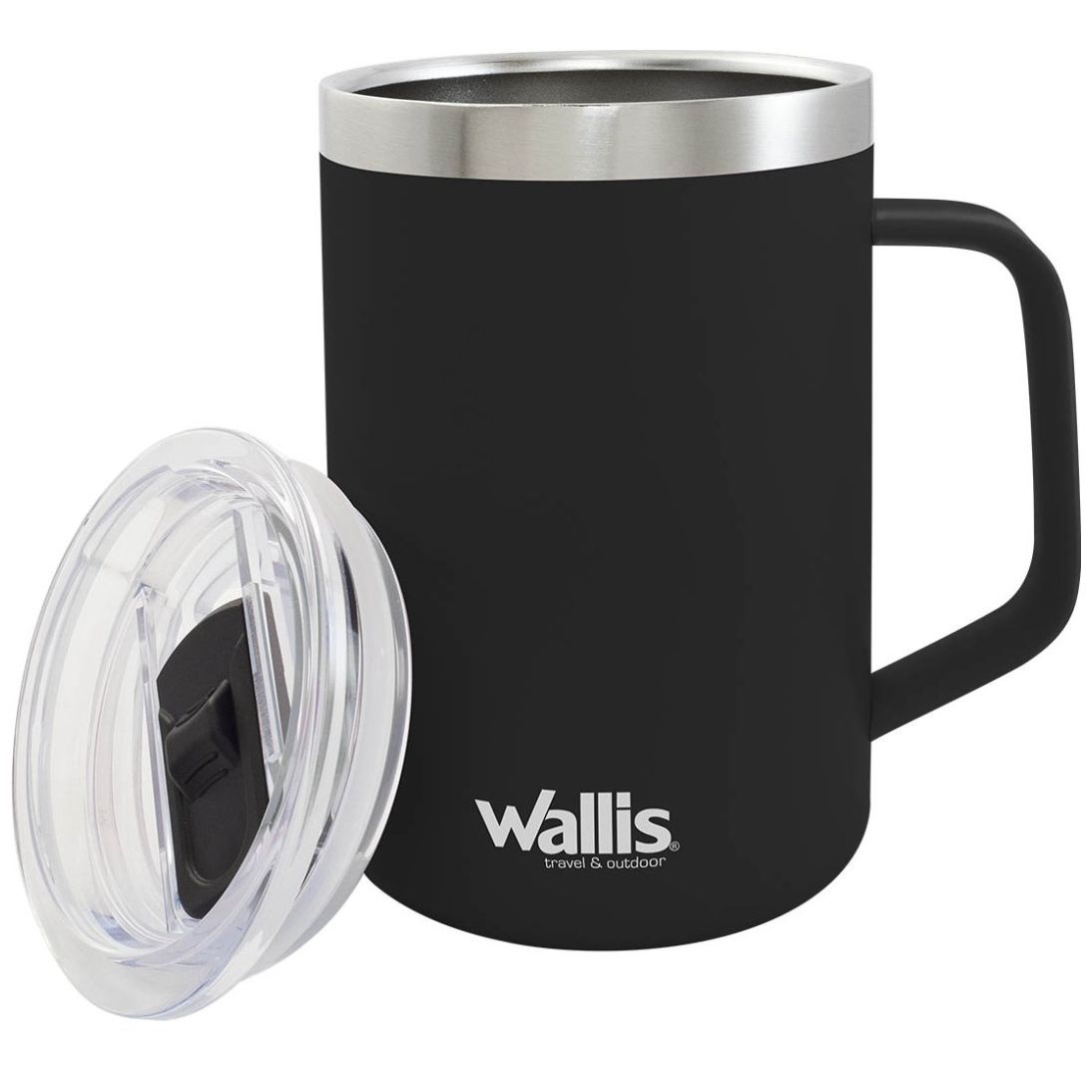 Taza Térmica  Wallis 420 Ml Negro Mate