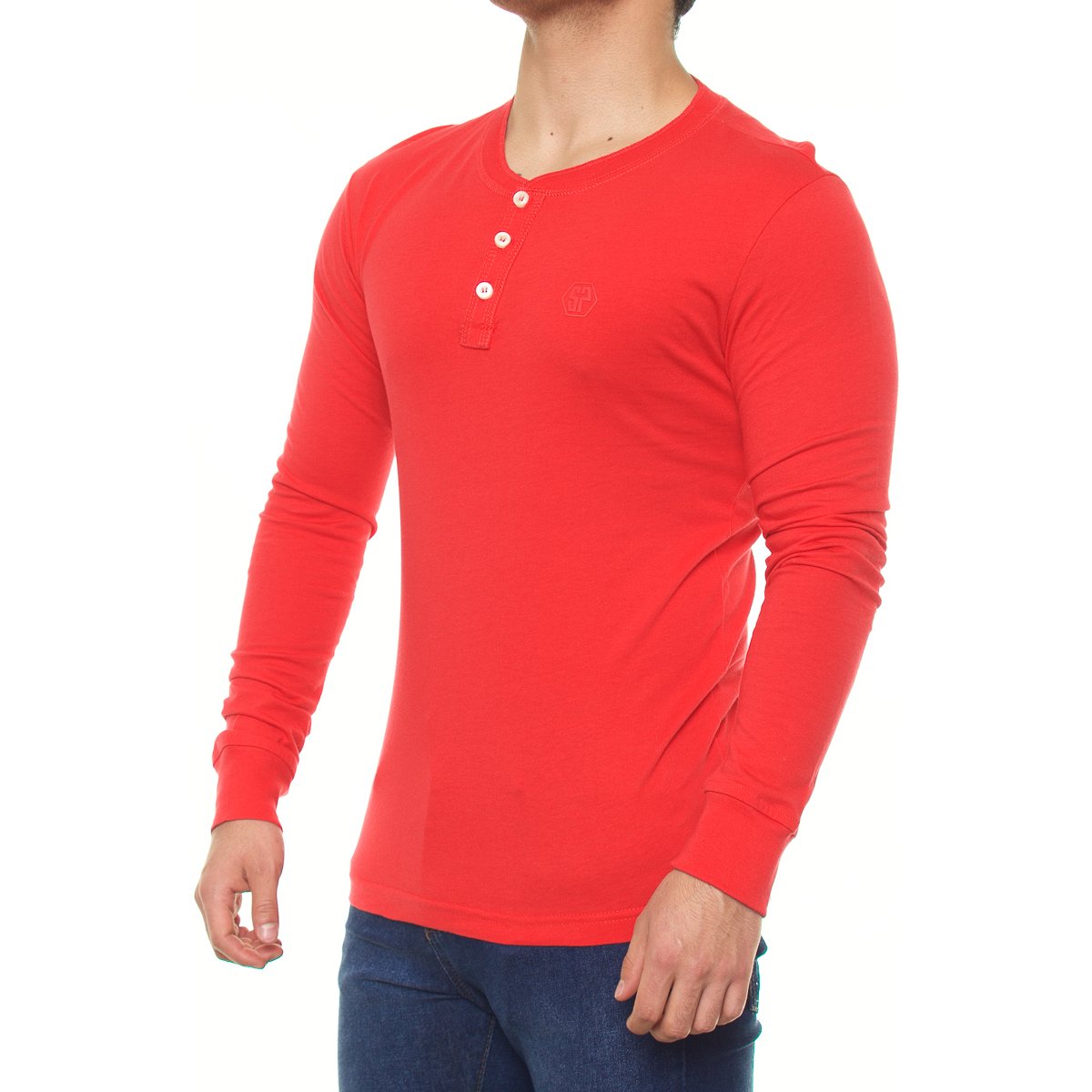 Playera Manga Larga para Hombre Silver Plate