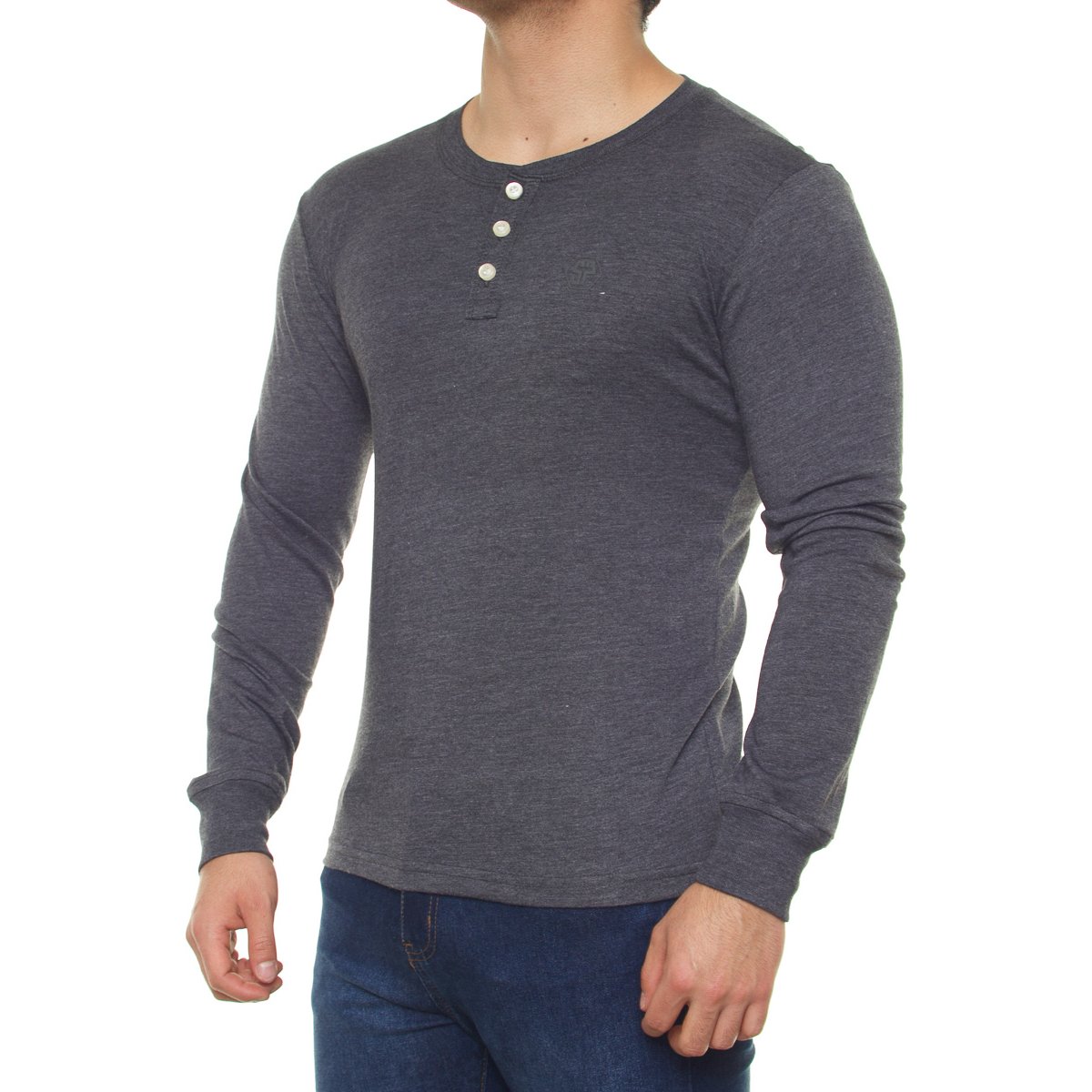 Playera Manga Larga para Hombre Silver Plate