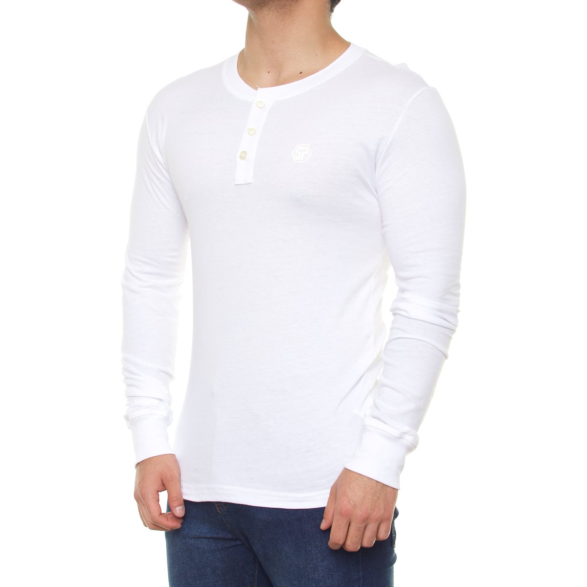 Playera Manga Larga para Hombre Silver Plate