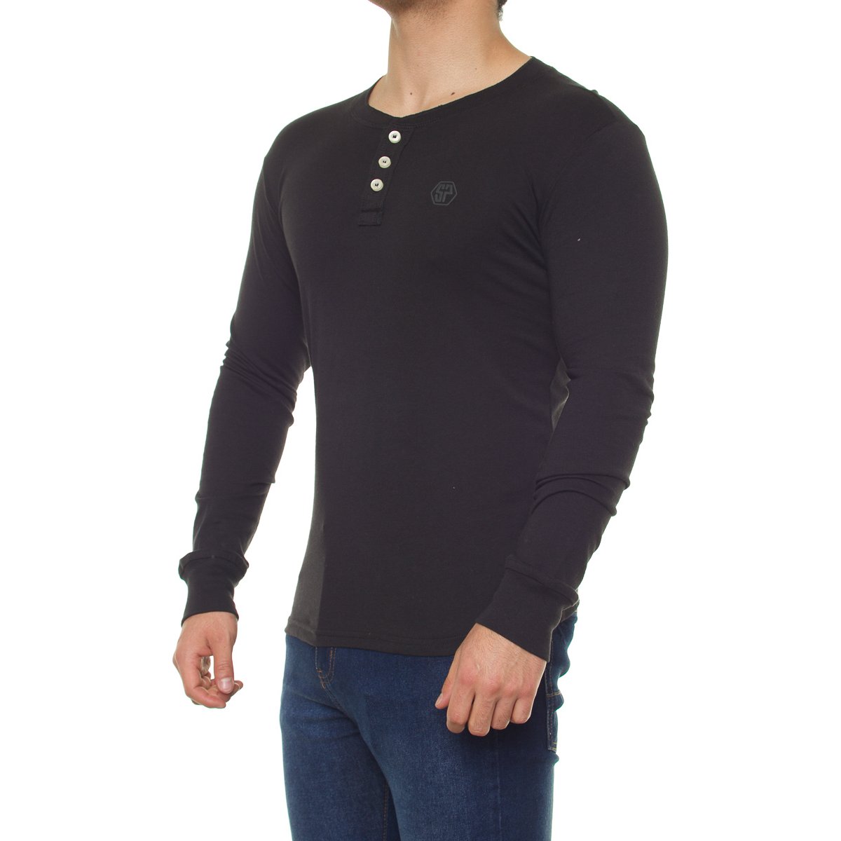 Playera Manga Larga para Hombre Silver Plate