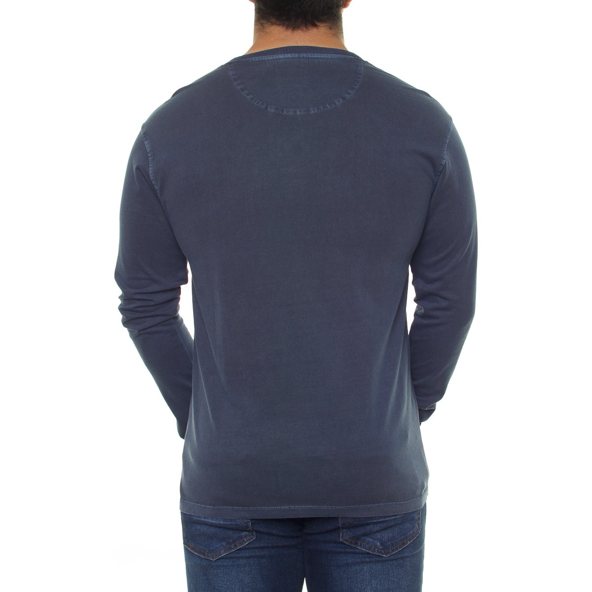 Playera Manga Larga Cuello Henley para Hombre Jeanious