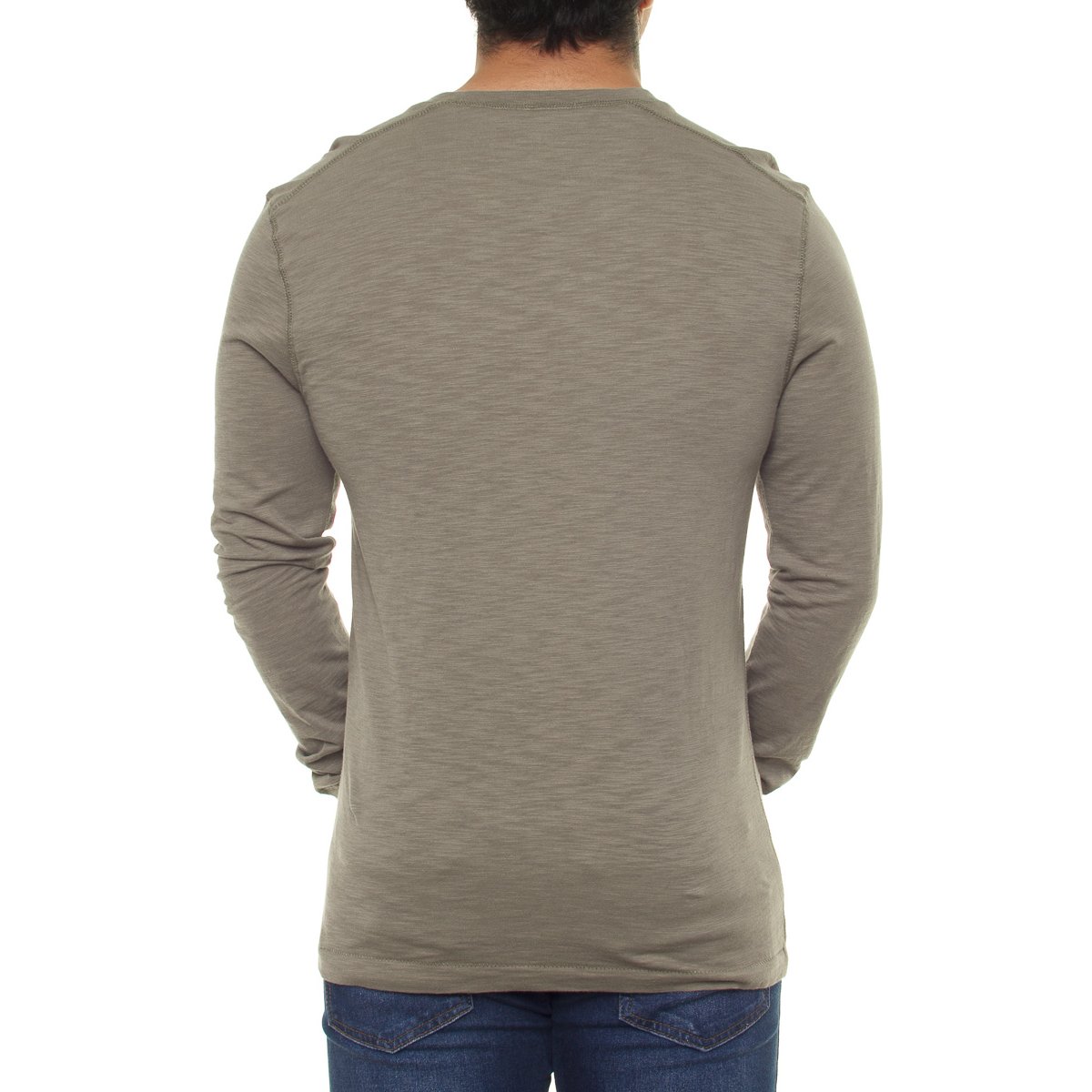 Playera Manga Larga Cuello Henley para Hombre J.opus