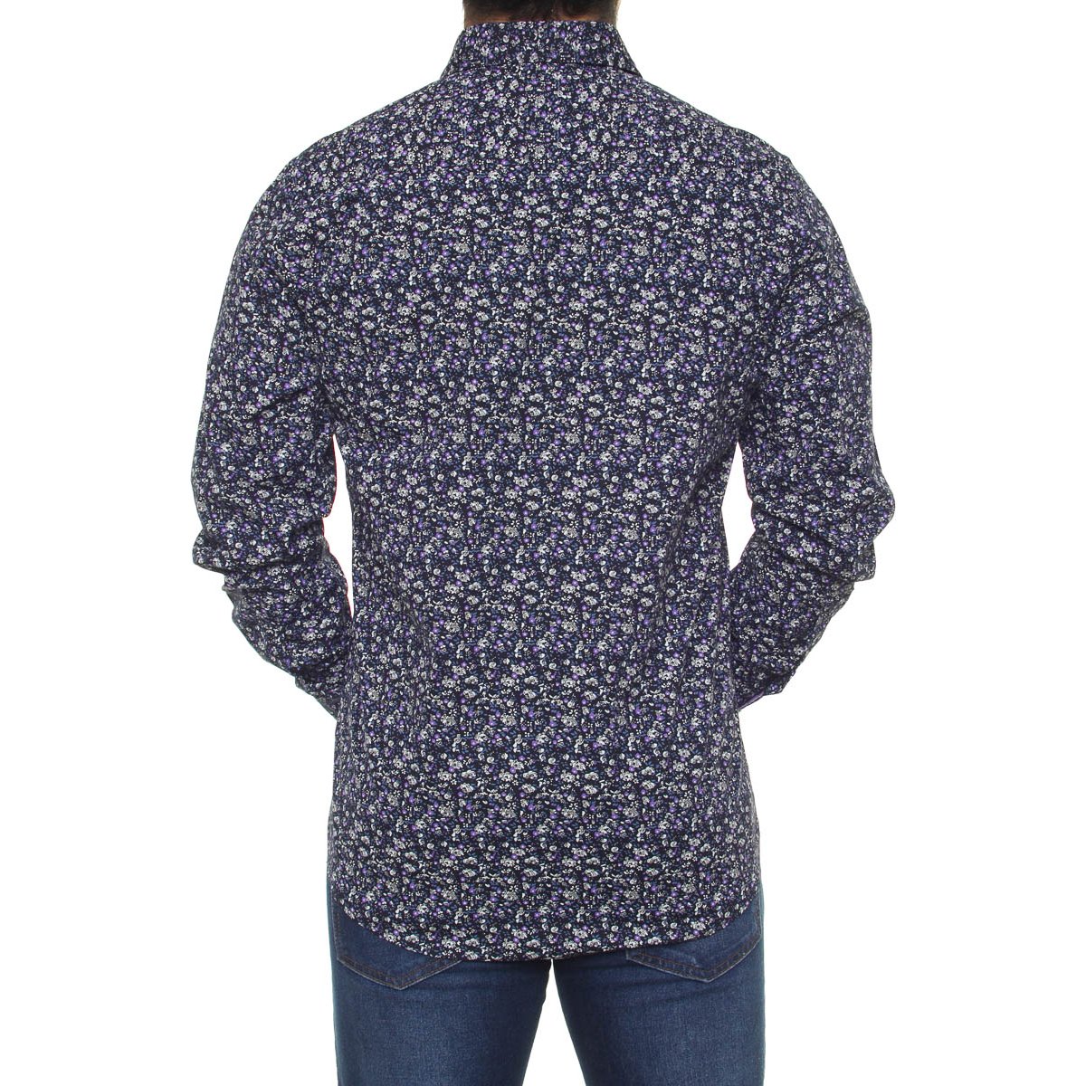 Camisa Casual Manga Larga Estampado Floral para Hombre Carlo Corinto