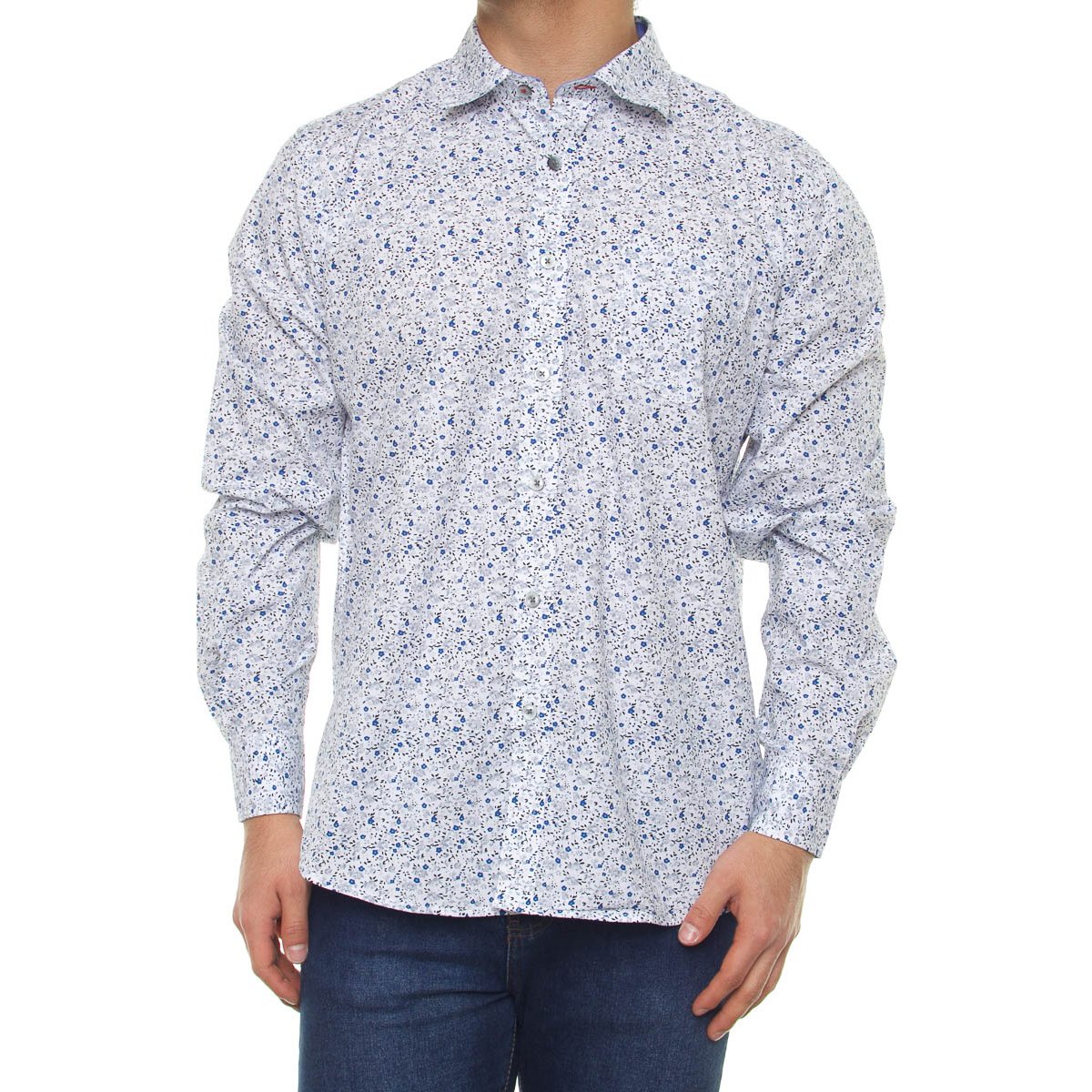 Camisa Casual Manga Larga Estampado Floral para Hombre Carlo Corinto
